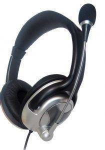 GEMBIRD MHS-401 STEREO HEADPHONES WITH MICROPHONE AND VOLUME CONTROL BLACK/SILVER