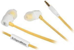 KRUGER&MATZ KMD10Y STEREO EARPHONES WITH MICROPHONE YELLOW