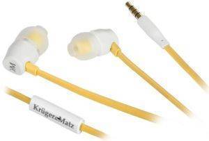 KRUGER&MATZ KMD10Y STEREO EARPHONES WITH MICROPHONE YELLOW KRUGER&MATZ KMD10Y STEREO EARPHONES WITH MICROPHONE YELLOW