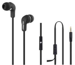 QOLTEC 50800 IN-EAR HEADPHONES WITH MICROPHONE BLACK