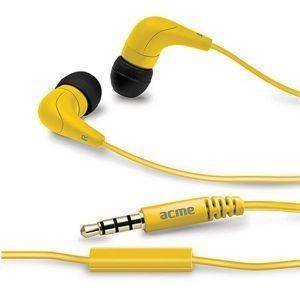 ACME HE15Y GROOVY IN-EAR HEADPHONES WITH MIC YELLOW