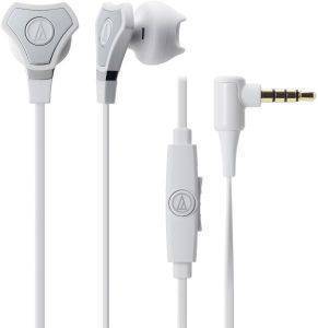 AUDIO TECHNICA ATH-CHX5IS SONICFUEL HYBRID EARBUD HEADPHONES FOR SMARTPHONES WHITE