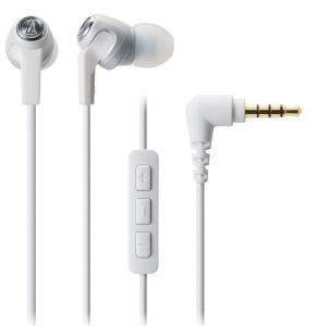 AUDIO TECHNICA ATH-CK323I SONICFUEL IN-EAR HEADPHONES WITH MIC & VOLUME CONTROL WHITE