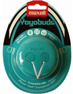 MAXELL COLOR YOYO BUDS HEADPHONES + MICROPHONE GREEN