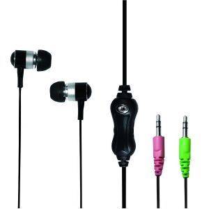 LOGILINK HS0018A STEREO IN-EAR EARPHONE WITH 2 SETS EAR BUDS WITH MICROPHONE BLACK