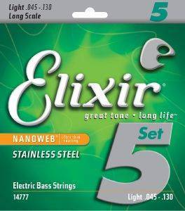    ELIXIR 14777 NANOWEB 130 LONG SCALE STAINLESS STEEL TAPER WOUND