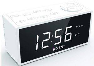 LENCO ICR-240 FM RADIO WITH ALARM CLOCK WHITE