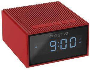 CREATIVE CHRONO PORTABLE SPLASH-PROOF BLUETOOTH SPEAKER AND FM RADIO CLOCK RED CREATIVE CHRONO PORTABLE SPLASH-PROOF BLUETOOTH SPEAKER AND FM RADIO CLOCK RED