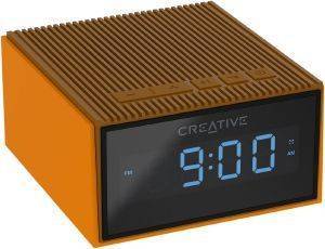 CREATIVE CHRONO PORTABLE SPLASH-PROOF BLUETOOTH SPEAKER AND FM RADIO CLOCK BROWN