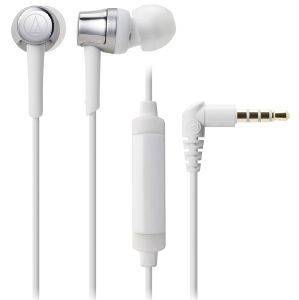 AUDIO TECHNICA ATH-CKR30ISSV SONICFUEL IN-EAR HEADPHONES WITH IN-LINE MIC & CONTROL SILVER/WHITE