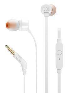 JBL TUNE 110 IN-EAR HEADPHONES WITH MICROPHONE WHITE JBL TUNE 110 IN-EAR HEADPHONES WITH MICROPHONE WHITE
