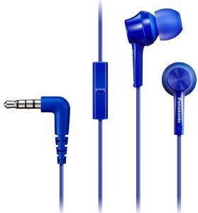 PANASONIC RP-TCM115E-A IN-EAR HEADPHONES WITH IN-LINE MIC BLUE