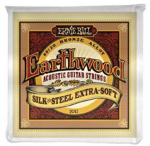    ERNIE BALL 2047 EARTHWOOD 80/20 SILK & STEEL BRONZE EXTRA SOFT