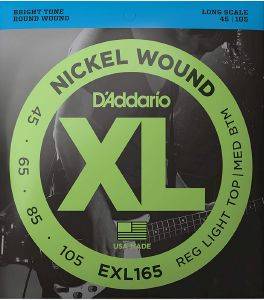    D\'ADDARIO EXL165 XL SERIES LONG SCALE 45-105 NICKEL WOUND