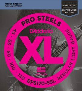    D'ADDARIO EPS170-5SL 5-STRINGS XL SUPER LONG SCALE 45-130 REGULAR LIGHT