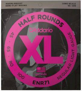    D\'ADDARIO ENR71 4-STRING LONG SCALE 45-100 HALF ROUNDS NICKEL PLATED