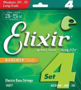 ΧΟΡΔΕΣ ΗΛΕΚΤΡΙΚΟΥ ΜΠΑΣΟΥ ELIXIR 14077 NANOWEB MEDIUM 45-105 LONG SCALE ΧΟΡΔΕΣ ΗΛΕΚΤΡΙΚΟΥ ΜΠΑΣΟΥ ELIXIR 14077 NANOWEB MEDIUM 45-105 LONG SCALE