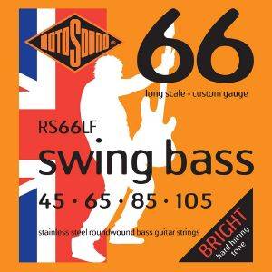 ROTOSOUND ΧΟΡΔΕΣ ΗΛΕΚΤΡΙΚΟΥ ΜΠΑΣΟΥ ROTOSOUND RS66LF SWING BASS 4 STRING CUSTOM GAUGE 45-105 STAINLESS STEEL