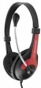 ESPERANZA EH158R STEREO HEADPHONES WITH MICROPHONE ROOSTER RED ESPERANZA EH158R STEREO HEADPHONES WITH MICROPHONE ROOSTER RED