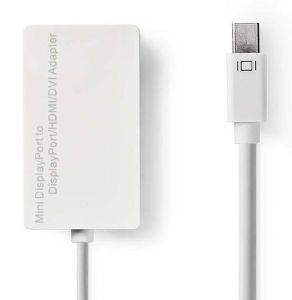 NEDIS CCGP37460WT02 MINI DISPLAYPORT MALE - DISPLAYPORT FEMALE+DVI-D 24+1-PIN FEMALE+HDMI 0.2M WHIT NEDIS CCGP37460WT02 MINI DISPLAYPORT MALE - DISPLAYPORT FEMALE+DVI-D 24+1-PIN FEMALE+HDMI 0.2M WHIT