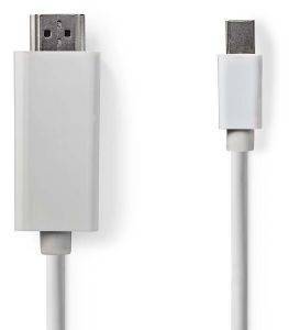 NEDIS CCGP37600WT20 MINI DISPLAYPORT - HDMI CABLE MINI DISPLAYPORT MALE - HDMI CONNECTOR 2M WHITE NEDIS CCGP37600WT20 MINI DISPLAYPORT - HDMI CABLE MINI DISPLAYPORT MALE - HDMI CONNECTOR 2M WHITE