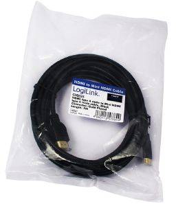 LOGILINK CH0025 HDMI TO MINI HDMI HIGH SPEED WITH ETHERNET V1.4 CABLE 5M BLACK LOGILINK CH0025 HDMI TO MINI HDMI HIGH SPEED WITH ETHERNET V1.4 CABLE 5M BLACK
