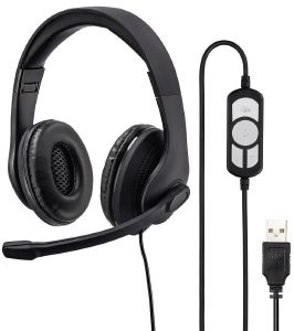 HAMA 139924 HS-USB300 USB PC OFFICE HEADSET STEREO BLACK