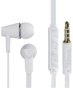 HAMA 184010 JOY HEADPHONES IN-EAR MICROPHONE FLAT RIBBON CABLE WHITE HAMA 184010 JOY HEADPHONES IN-EAR MICROPHONE FLAT RIBBON CABLE WHITE