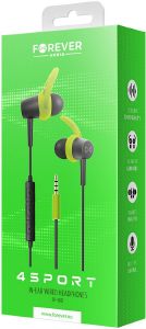 FOREVER SP-100 WIRED EARPHONES 4SPORT GREEN FOREVER SP-100 WIRED EARPHONES 4SPORT GREEN