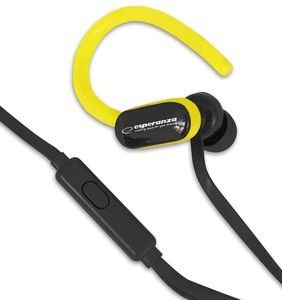 ESPERANZA EH197 EARPHONES WITH MICROPHONE BLACK AND YELLOW ESPERANZA EH197 EARPHONES WITH MICROPHONE BLACK AND YELLOW