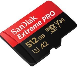 SANDISK SDSQXCD-512G-GN6MA EXTREME PRO 512GB MICRO SDXC U3 V30 A2 WITH ADAPTER SANDISK SDSQXCD-512G-GN6MA EXTREME PRO 512GB MICRO SDXC U3 V30 A2 WITH ADAPTER