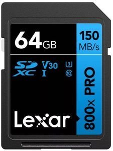 LEXAR HIGH-PERFORMANCE 800X PRO 64GB SDXC UHS-I C10 U3 V30 BLUE SERIES LSD0800P064G-BNNNG LEXAR HIGH-PERFORMANCE 800X PRO 64GB SDXC UHS-I C10 U3 V30 BLUE SERIES LSD0800P064G-BNNNG