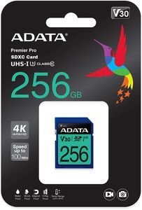 ADATA ASDX256GUI3V30S-R PREMIER PRO SDXC 256GB UHS-I U3 V30S CLASS 10 RETAIL