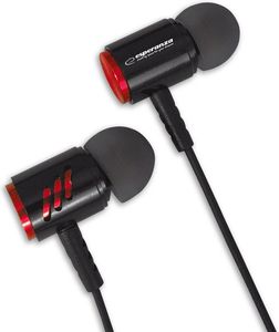 ESPERANZA METAL EARPHONES WITH MICROPHONE EH207 BLACK/RED