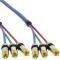 INLINE RGB VIDEO RCA CABLE GOLD PLATED PLUG 3...