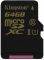 KINGSTON SDCA10/64GBSP 64GB MICRO SDHC CL10 U...