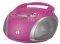 GRUNDIG RCD 1445 USB RADIO WITH CD PLAYER AND MP3/WMA PLAYBACK PINK/SILVER