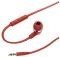 HAMA 184010 JOY HEADPHONES IN-EAR MICROPHONE FLAT RIBBON CABLE RED