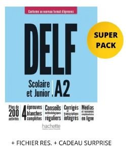 DELF SCOLAIRE & JUNIOR A2 SUPER PACK (+ FICHIER RES. + CADEAU SURPRISE) NOUVEAU FORMAT