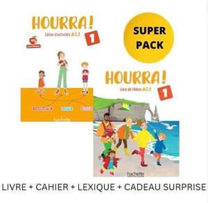 HOURRA! 1 SUPER PACK AR (LIVRE + CAHIER + LEXIQUE + CADEAU SURPRISE)
