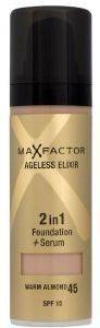MAKE-UP MAX FACTOR AGELESS ELIXIR 2 IN 1 FOUNDATION + SERUM  45 WARM ALMOND