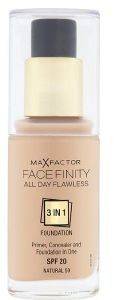MAKE-UP MAX FACTOR FACE FINITY ALL DAY FLAWLESS 3 IN 1 FOUNDATION NO 50 NATURAL