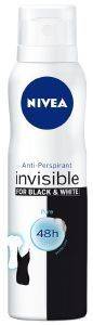  SPRAY NIVEA DEO BLACK & WHITE PURE INVISIBLE  150ML