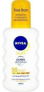 ΑΝΤΗΛΙΑΚΟ ΓΑΛΑΚΤΩΜΑ NIVEA SUN PURE & SENSITIVE SPRAY SPF 50+ 200ML ΑΝΤΗΛΙΑΚΟ ΓΑΛΑΚΤΩΜΑ NIVEA SUN PURE & SENSITIVE SPRAY SPF 50+ 200ML