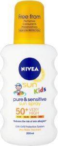 ΑΝΤΗΛΙΑΚΟ ΠΑΙΔΙΚΟ NIVEA SUN PURE & SENSITIVE SPRAY SPF50+ 200ML ΑΝΤΗΛΙΑΚΟ ΠΑΙΔΙΚΟ NIVEA SUN PURE & SENSITIVE SPRAY SPF50+ 200ML
