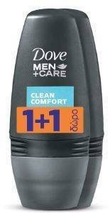   DOVE DEO  CLEAN COMFORT ROLL ON 50ML 1+1