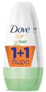   DOVE DEO FRESH TOUCH ROLL ON 50ML 1+1