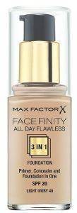 MAKE-UP MAX FACTOR FACE FINITY ALL DAY FLAWLESS 3 IN 1 FOUNDATION 40 LIGHT IVORY