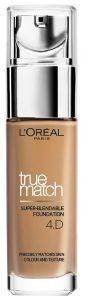 L\'OREAL TRUE MATCH FOUNDATION 4D/4W GOLDEN NATURAL 30ML