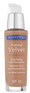 MAKE UP  SEVENTEEN NATURAL VELVET LONGLASTING MATTE FOUNDATION NO 90 - CAFE AU LAIT  SPF20 30ML